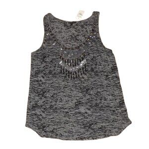 Express Burnout Heather Sequins Studs y2k 2000s Tank top Womens Large NWT NEW